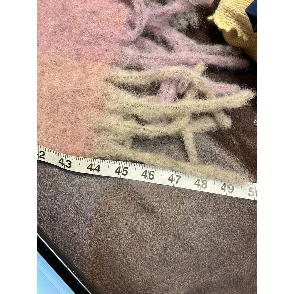 Acne Pink and Gray Striped Scarf - Picture 7 of 10